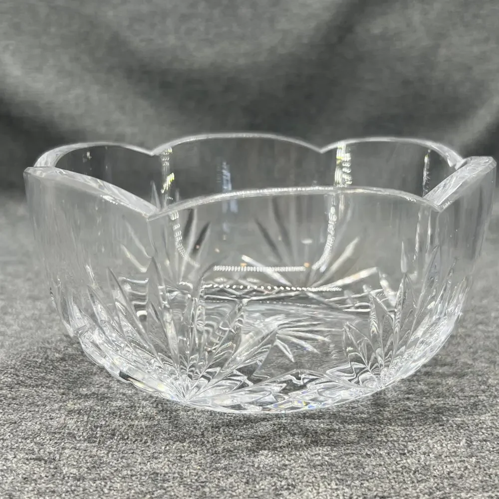 Rogaska Scalloped Edge 6” Round Fine Cut Crystal Bowl Richmond Pattern Elegant